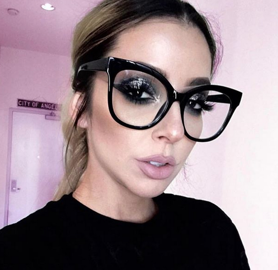 Miss Gorgeous Women Eyeglasses Cat Eye Clear Lens Shadz  Glasses Oversized Gafas